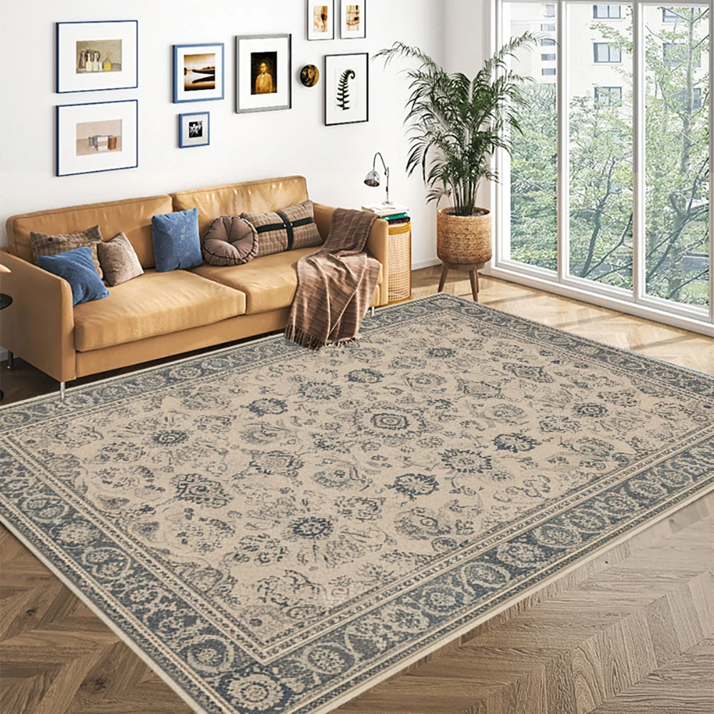 

VIKAMA American Bohemian Living Room Loop Pile Carpet Vintage B&B Carpet Floor Mat Bedroom Hanging Basket Mat