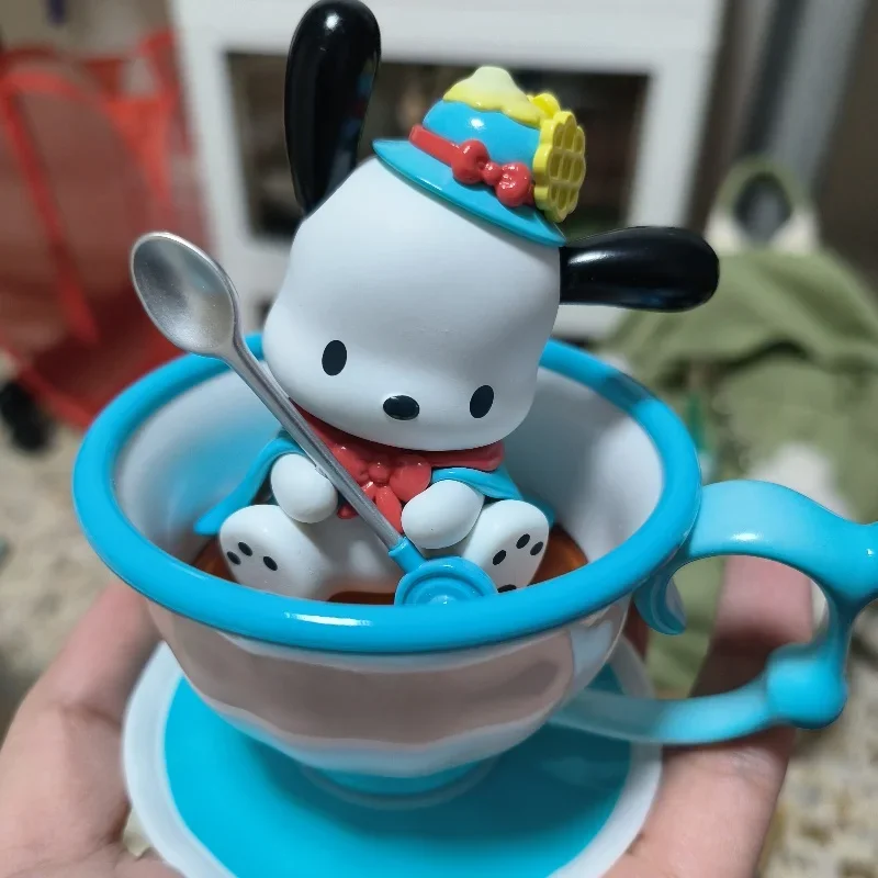 Authentic  Sanrio Tea Cup Elf Series Blind Box Cool Lomi Pacha Dog Trendy Play Handmade Blind Box Decoration Toy Girl Christma