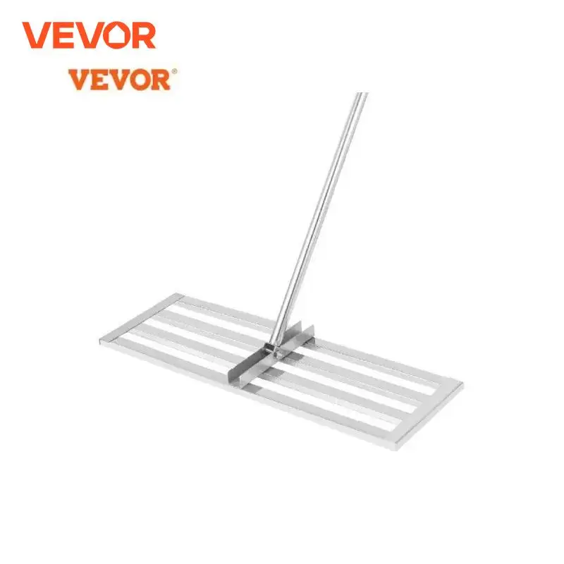 VEVOR Stainless Steel Lawn Leveling Rake Garden Finishing Flat Sand Crusher Clean Tool for Grass Agriculture Golf Leveling Tool