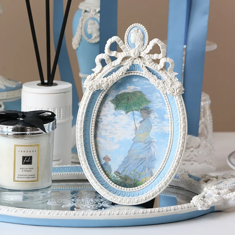 French retro 6-inch photo frame table high-end wedding photo oil painting relief picture frame ornament