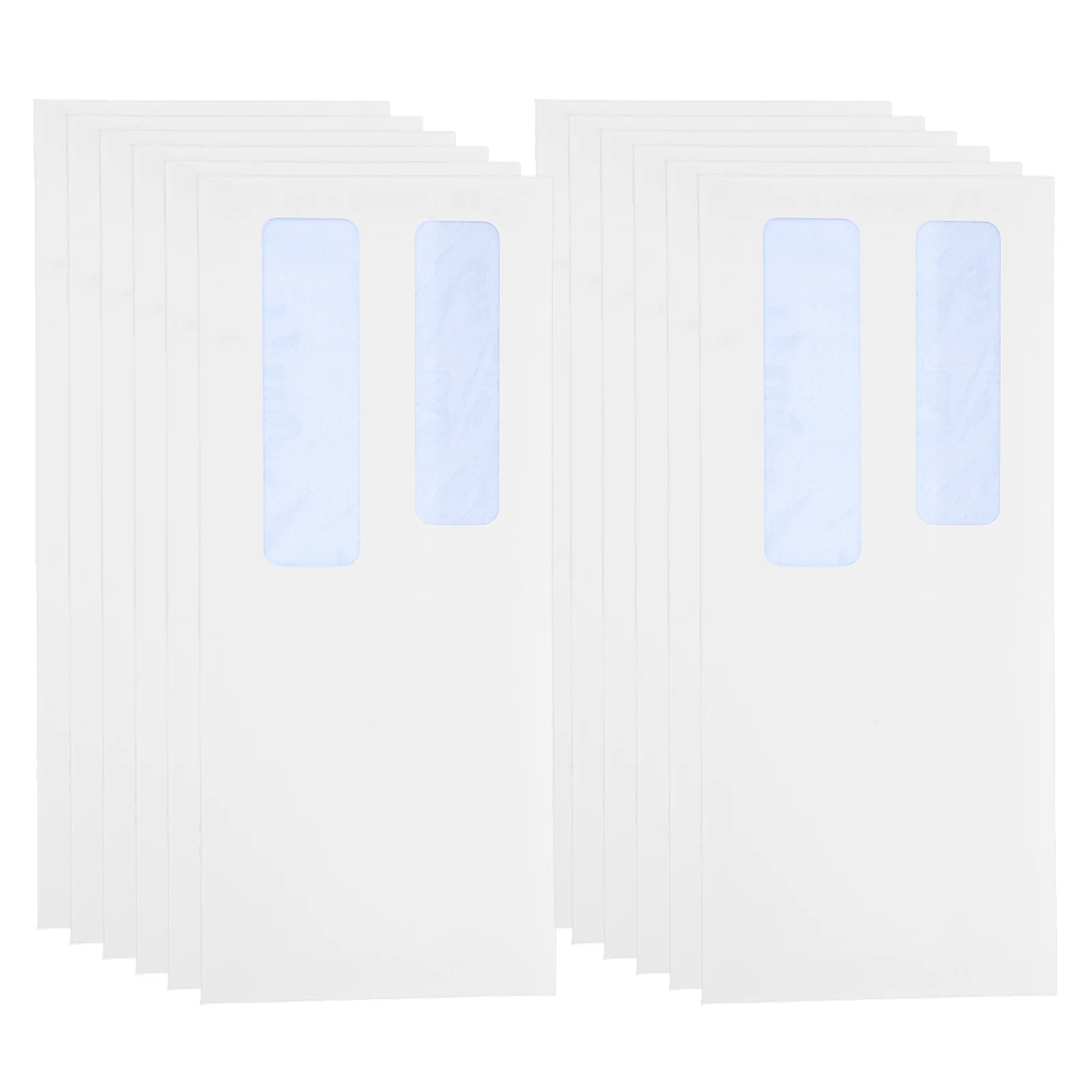 100Pcs Business Envelopes Double Window Flip Seal Mailers for Checks Documents White Professional