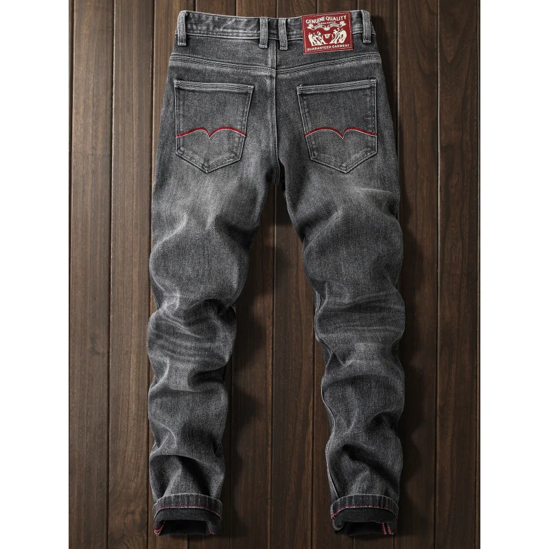 2025New أزياء خفيفة فاخرة للرجال تمتد بسيط أزياء عارضة تنوعا الرجعية غسلها الجينز #2