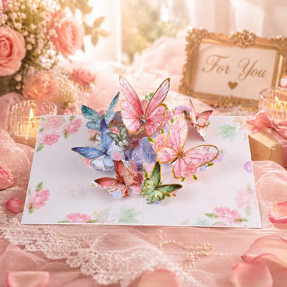 3D Pop Up Flower Greeting Cards Wedding Card Anniversary Thanksgiving Valentines Day Birthday Gift Thank You Card Handmade Cards, image 25