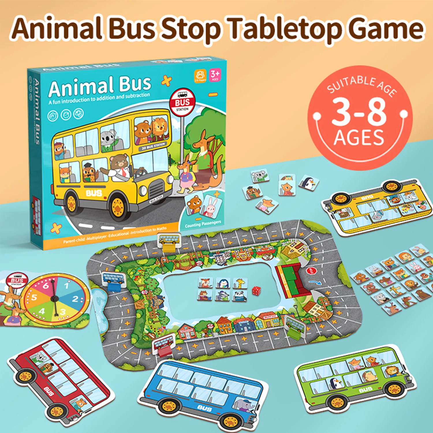 

New bus stop, children's tabletop game chess, puzzle parent-child interaction, early education enlightenment puzzle toys