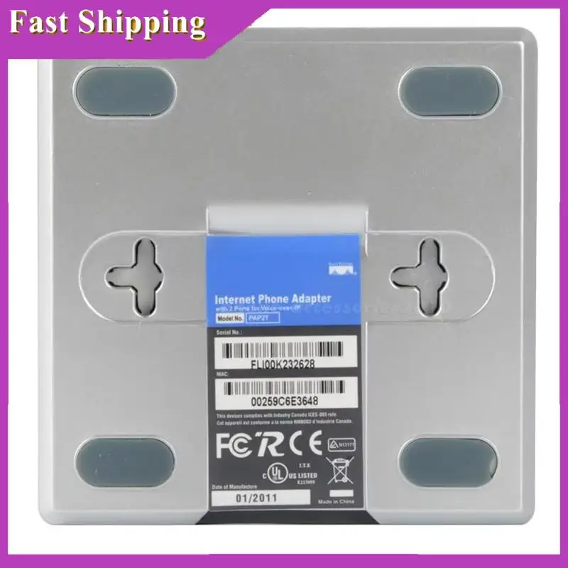 ABRI-SIP Voip Phone Adapter PAP2T, Dual FXS Gateway, UNLOCKED PAP2-NA For Voip Systems, Comes With US Plug