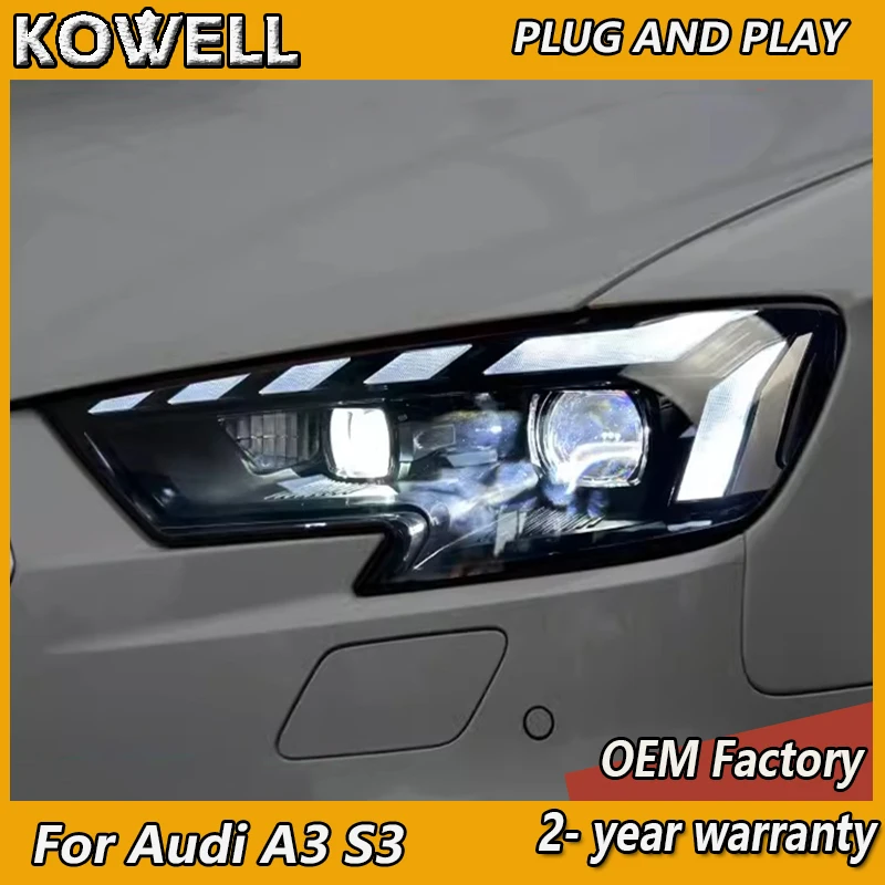 

Car Styling for Audi A3 Headlights 2013-2021 A3 Head Light S3 A3L DRL Turn Signal Low High Beam Projector Lens