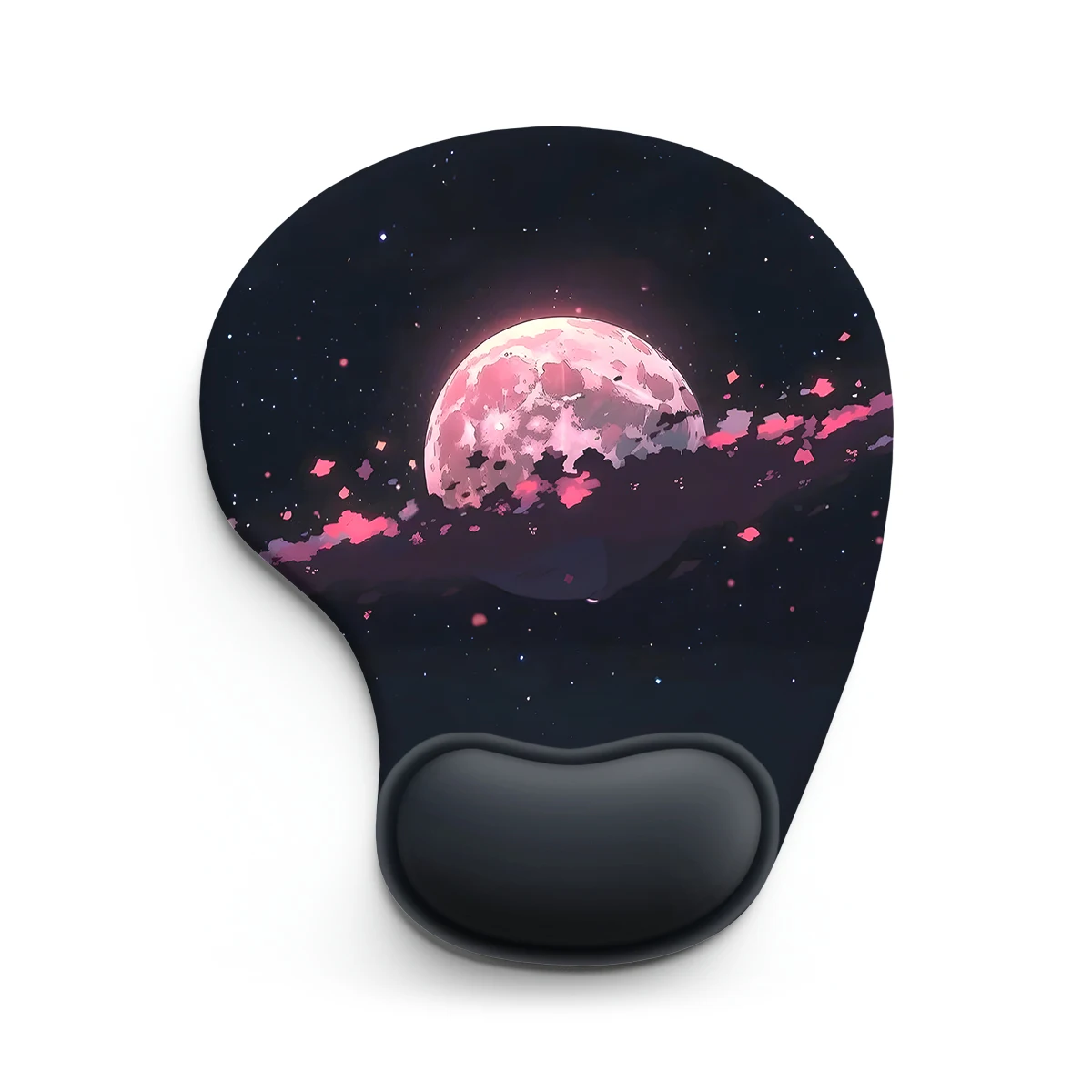 1pc Pink And Purple Planet Pattern Mouse Pad Ergonomic Soft Anti-Slip Wrist Rest Support Mat Computer Mouse Pad For Office PC