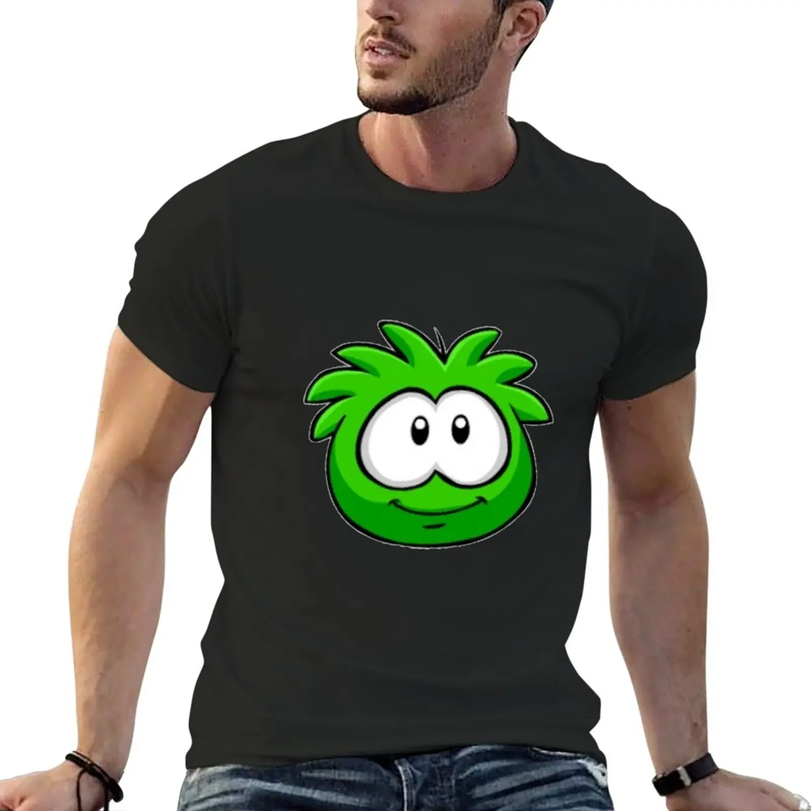 Green Puffle T-Shirt man t shirt funnys for a boy Men's cotton t-shirt