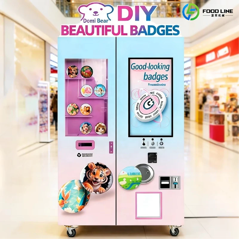 2026 New DIY Badge Design Printing Vending Machine SDK Touchscreen 4G LTE Cloud-Based Management High-Efficiency Custom Making