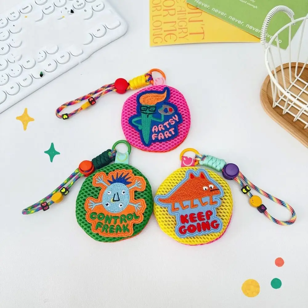 المحمولة الصغيرة شبكة الحقيبة المفاتيح مع مقبض حبل تنفس سماعات المنظم الكرتون نمط جولة