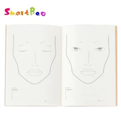 A4 Make Up Face Chart Art Cosmetic Beauty Facechart Book, 30 Sheets Paper