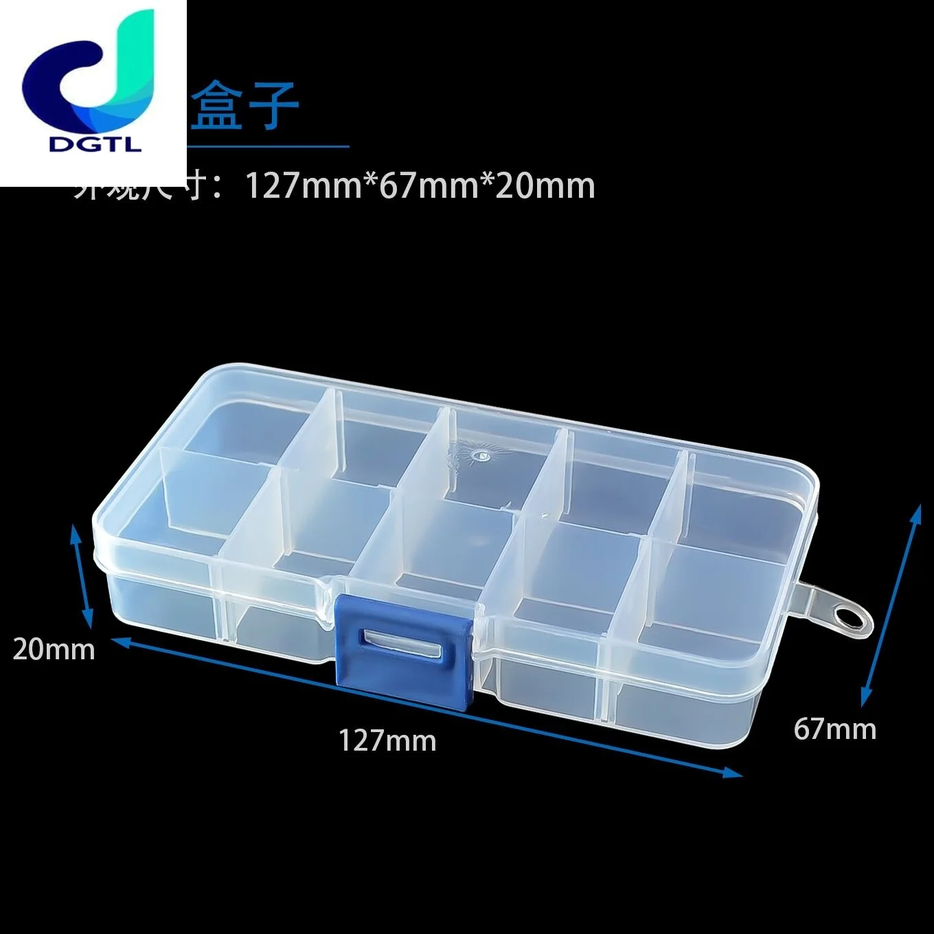 

10 Grid can be remov transparent plastic small box kit storage box jewelry jewelry box electronic components parts finishing bo