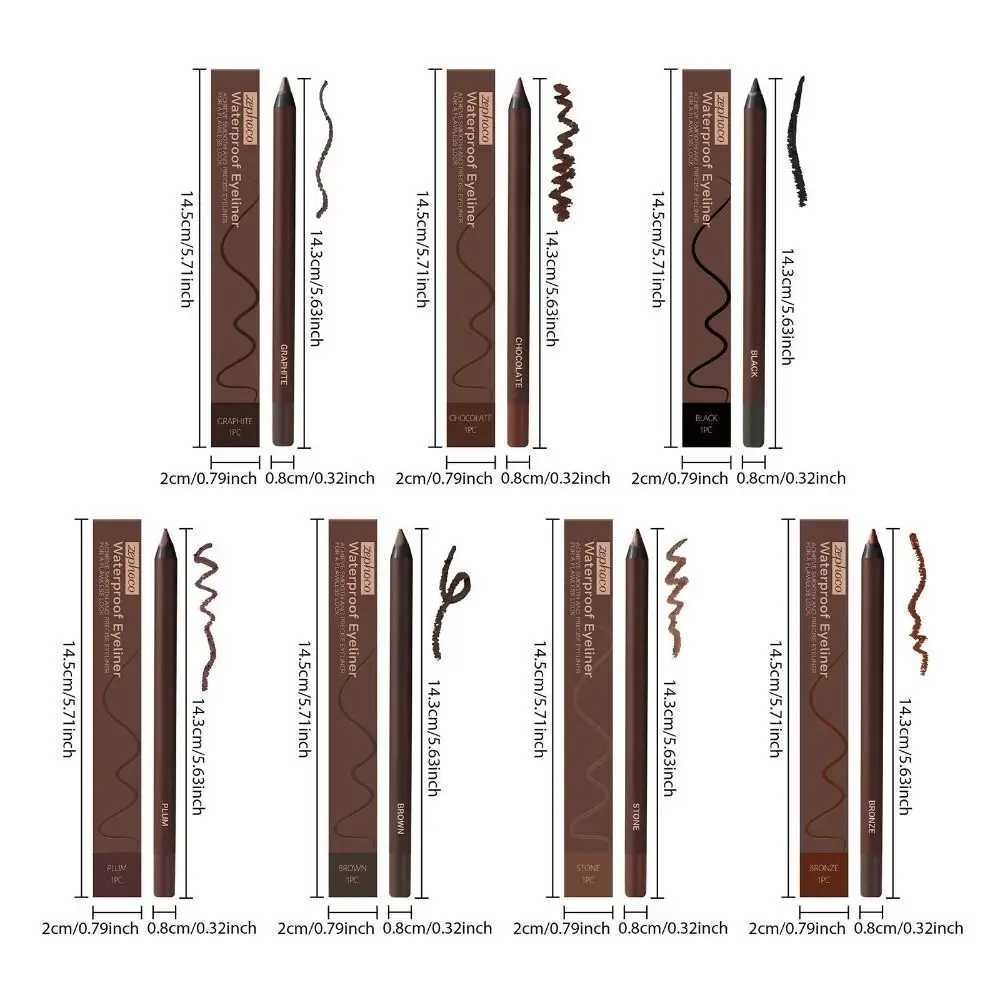 24 Hr Waterproof Eyeliner Pencil Double Head Smooth Gel Eye Liner Pen Long Lasting Fading Proof Sharpenable Eyeshadow Pencil