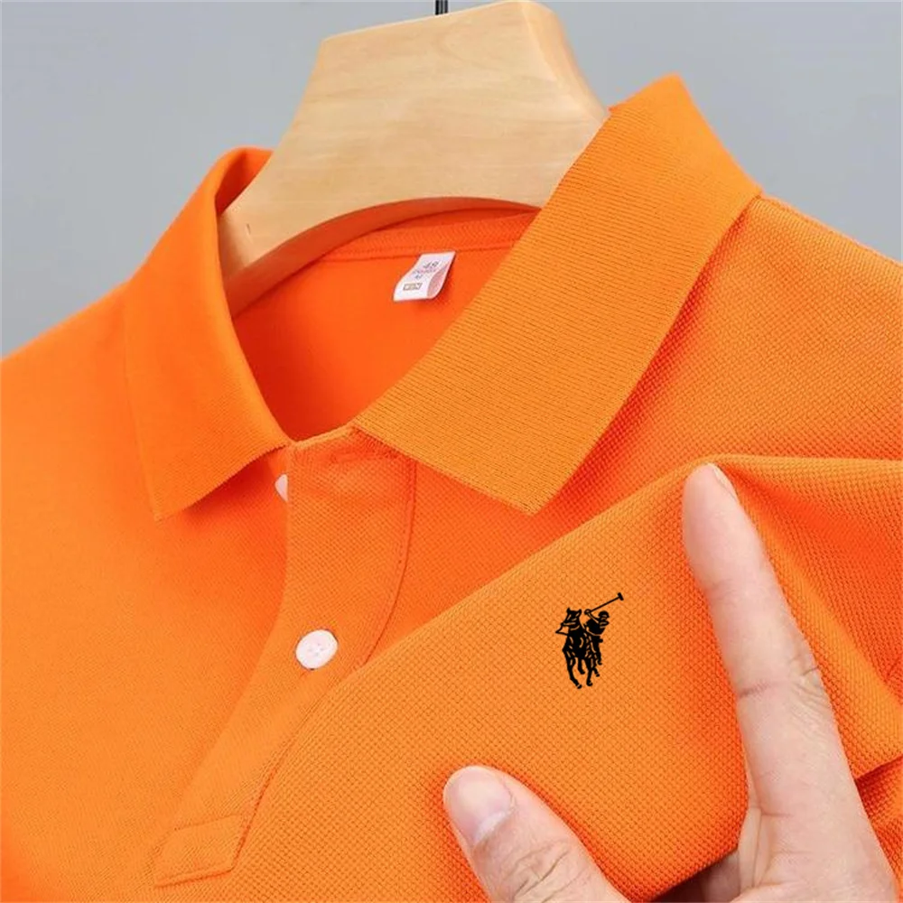 2024 Summer New Men\'s Lapel Anti-pillin Polo Shirt Embroidered Short Sleeve Casual Business Fashion Slim Fit Polo Shirt for Men