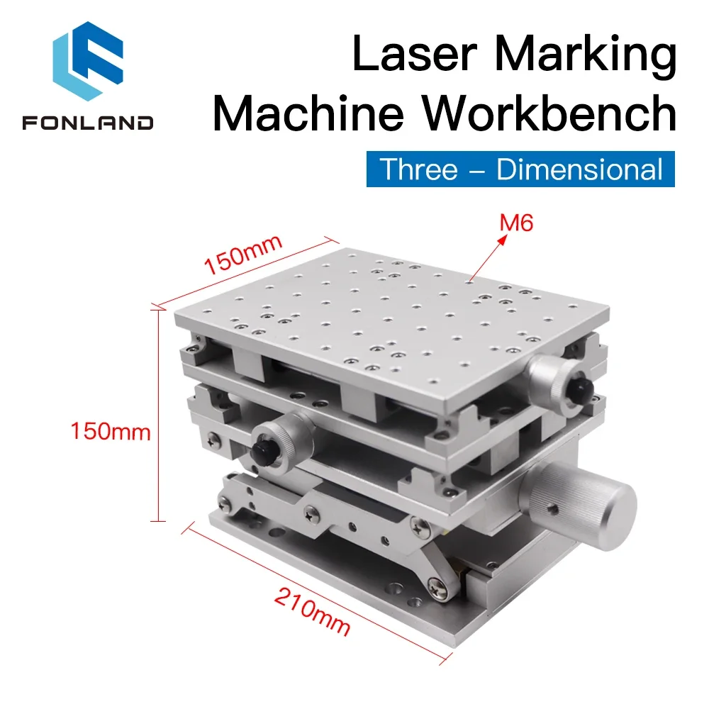 FONLAND 3D Laser Marking Machine Workbench XYZ Axis 210x150x150mm Height 150-275mm for Fiber Laser Machine Machine