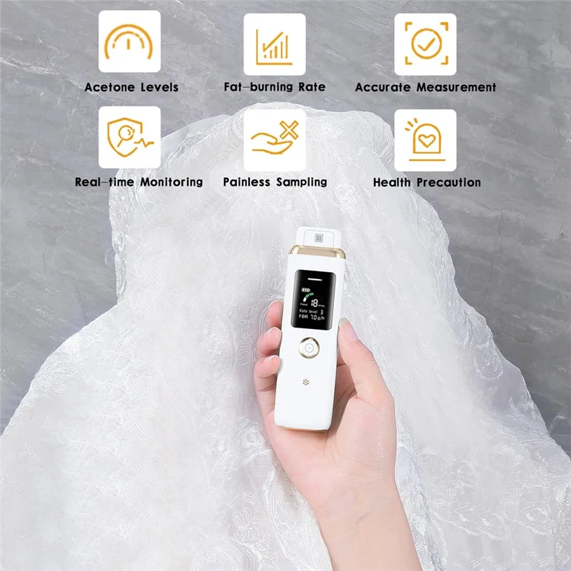 

BMBY-Professional Ketone Breath Analyzer Ketone Breath Meter For Tracking Your Ketones White