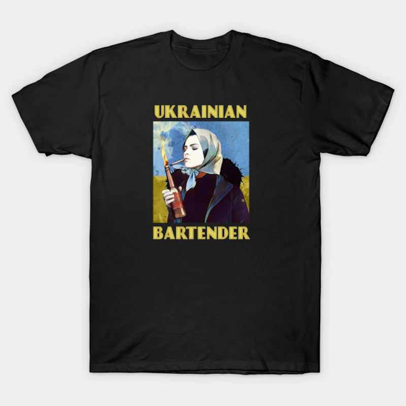 Funny Ukrainian Bartender Resister T Shirt New Summer Man Short Sleeve O-Neck Casual T-shirts Loose Top Clothing Size XS-4XL