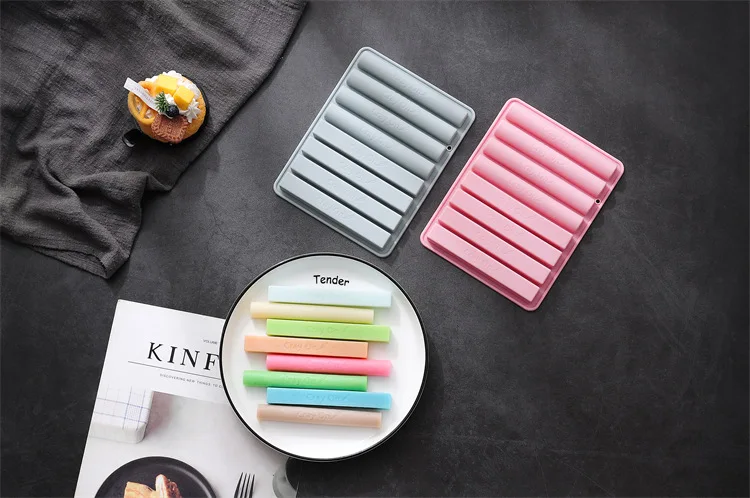 Silikon-Buntstiftform, Kuchenform, 8 lange Streifen, Schokolade, DIY-Unterricht für Schüler, selbstgemachter Pinsel, Dekorationszubehör – Detail 7