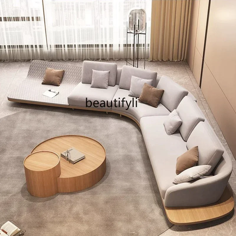 

32Fabric sofa Italian minimalist living room large apartment curved corner special-shaped combination