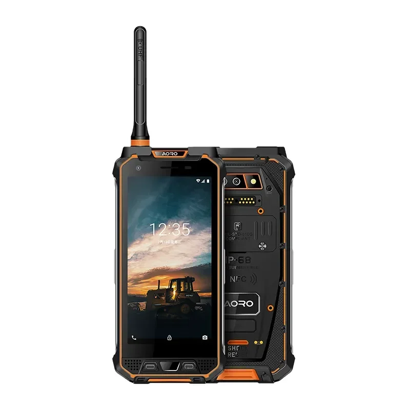 Aoro Robusto Industrial DMR Intercom IP68 Smartphone À Prova D 'Água Com Walkie Talkie Octa Core CPU LTE/CDMA Celular