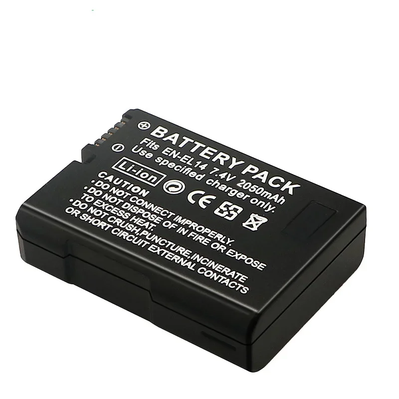 2050mah EN-EL14a EL14 Camera Battery EN-EL14 for Nikon D3300 D3400 D3500 D5600 D5100 D5300 P7100 P7800 P7700 D3100 D3200