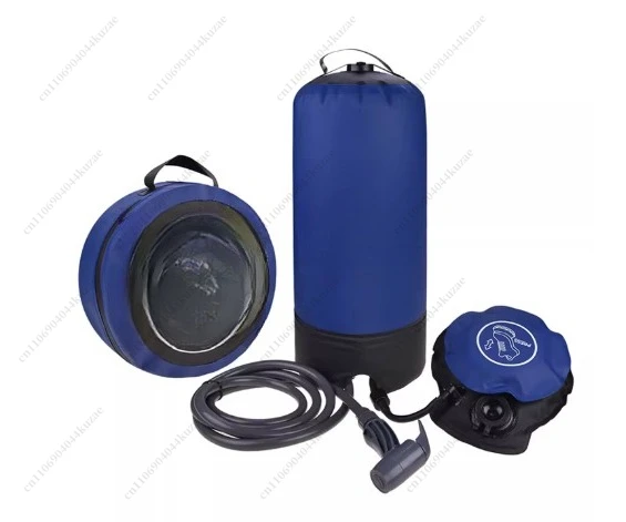 Outdoor PVC Pressure Shower with Foot Pump Lightweight Inflatable Pressure Shower Water Bag for Beach Camping Hiking Bathing