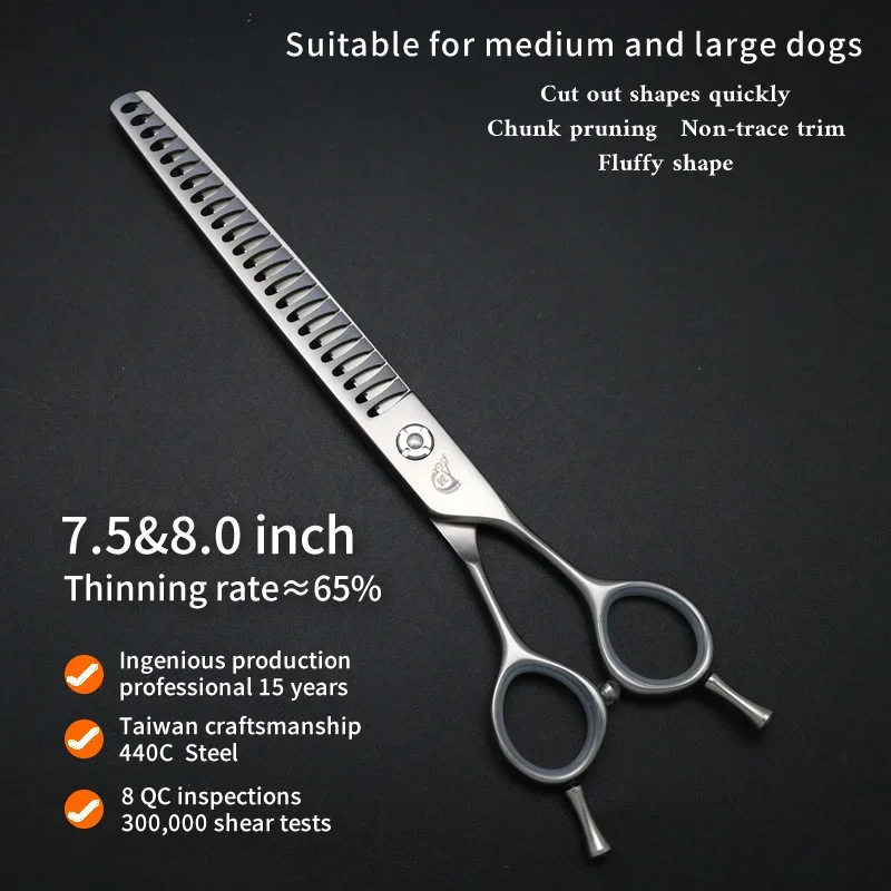 Crane 7.5/8.0inch Dog Beauty Scissors Professional Thinning Scissors Pet Items Chunker Scissors Dog Pets Supplies Accesories