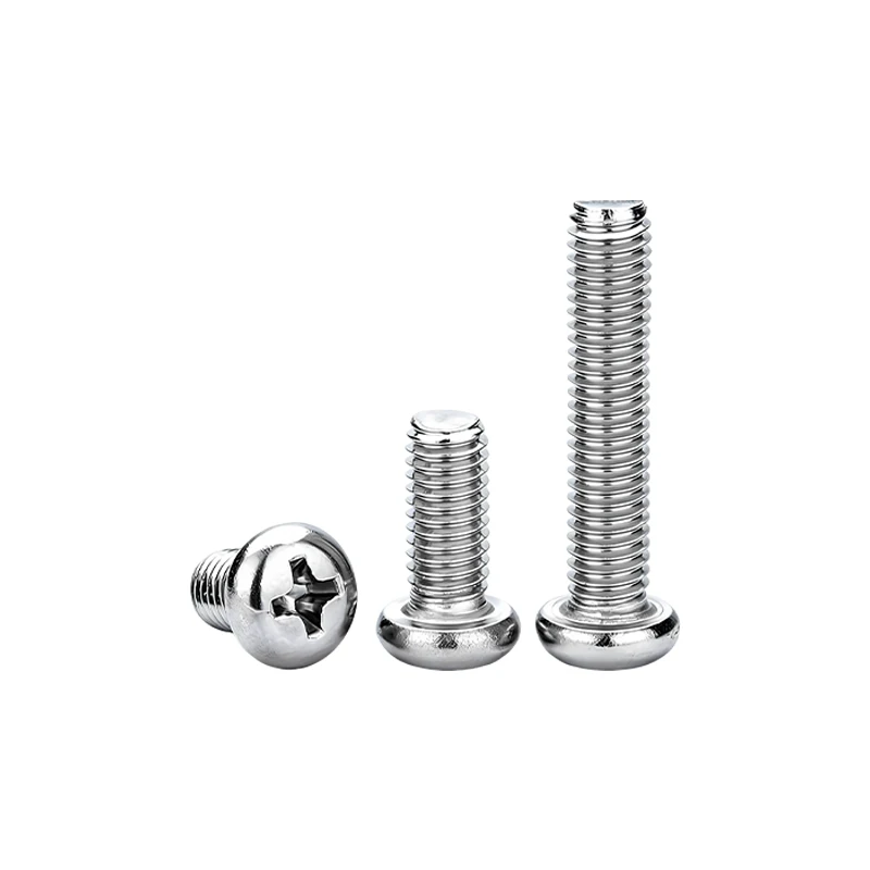 SS304 A2 & SS316 A4 Stainless Steel Phillips Pan Head Machine Screws GB818 Cross Head Round Head Screws M2 M2.5 M3 M4 M5 M6 M8