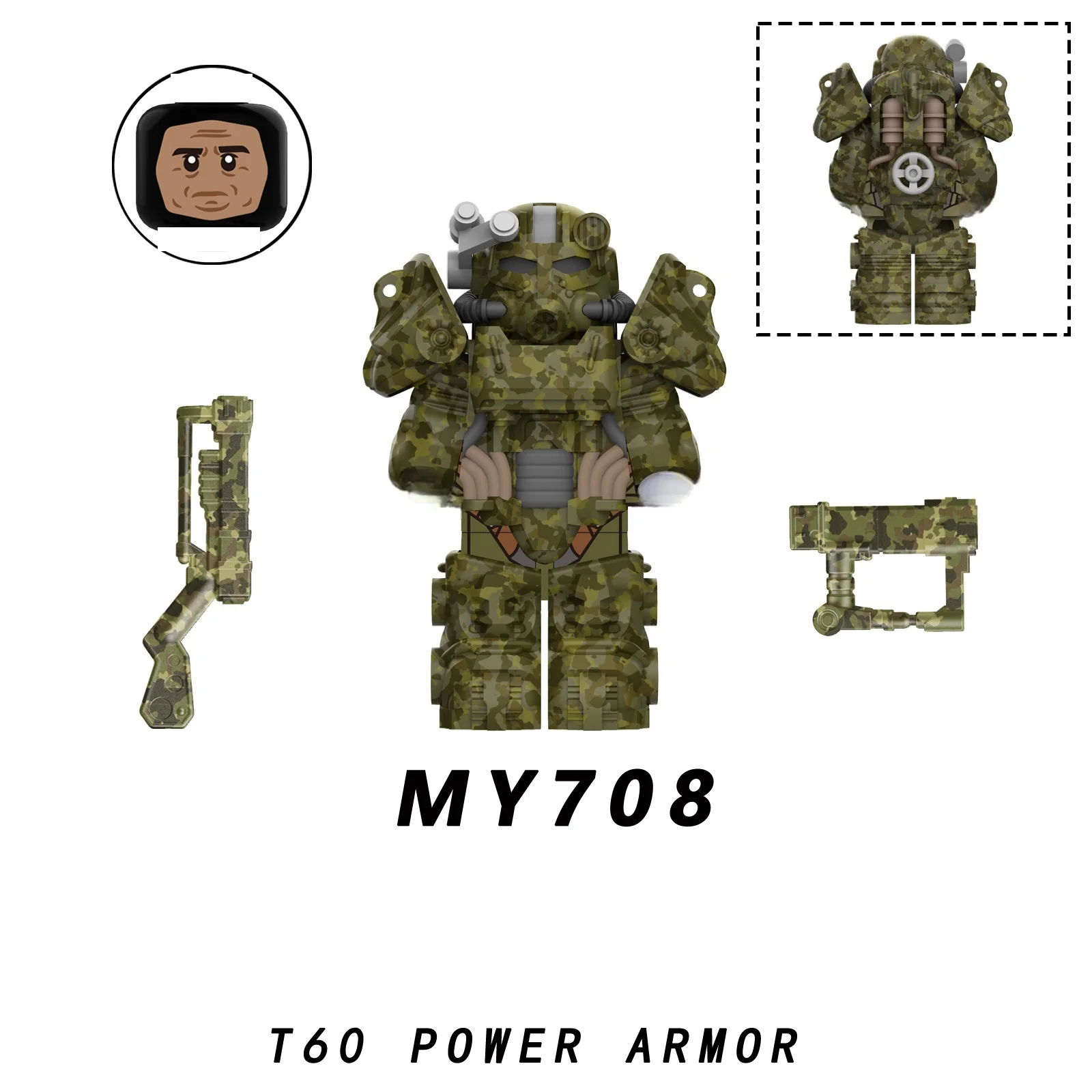 Fallout Games Bricks Doll Lucy Maximus Maclean Cooper Howard T60 Power Armor Mini Action Figure Model Toy Building Blocks Gifts