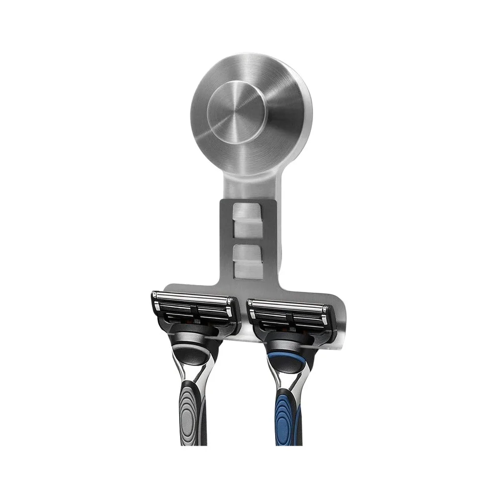 Stainless Steel No-Drill Holder with Secure Suction Base for Bathroom Essentials Towel Sponge Storage Solution