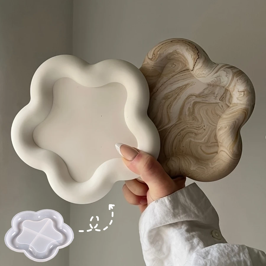 

Flower Silicone Mold for Resin Epoxy Clay Plaster - Multi-Cavity DIY Jewelry Making & Craft Molds, Reusable Flower-Shaped Tray