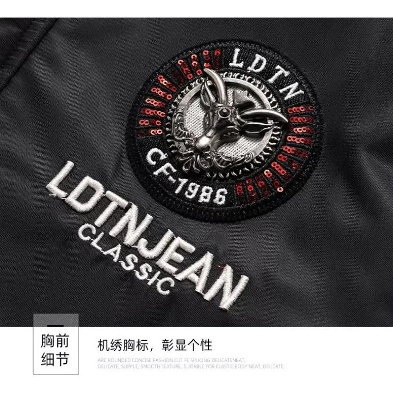 New autumn and winter men's high-quality thick hooded jacket, fashionable and casual windproof and warm multifunctional top