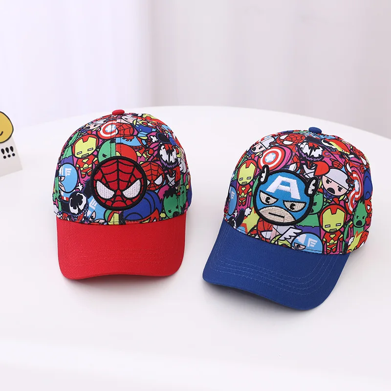 Avengers Iron Man Spiderman Hulk Captain America Baseball cap Cosplay Hat Kids Child Canvas Embroidery Hat Peaked Cap Adjustable