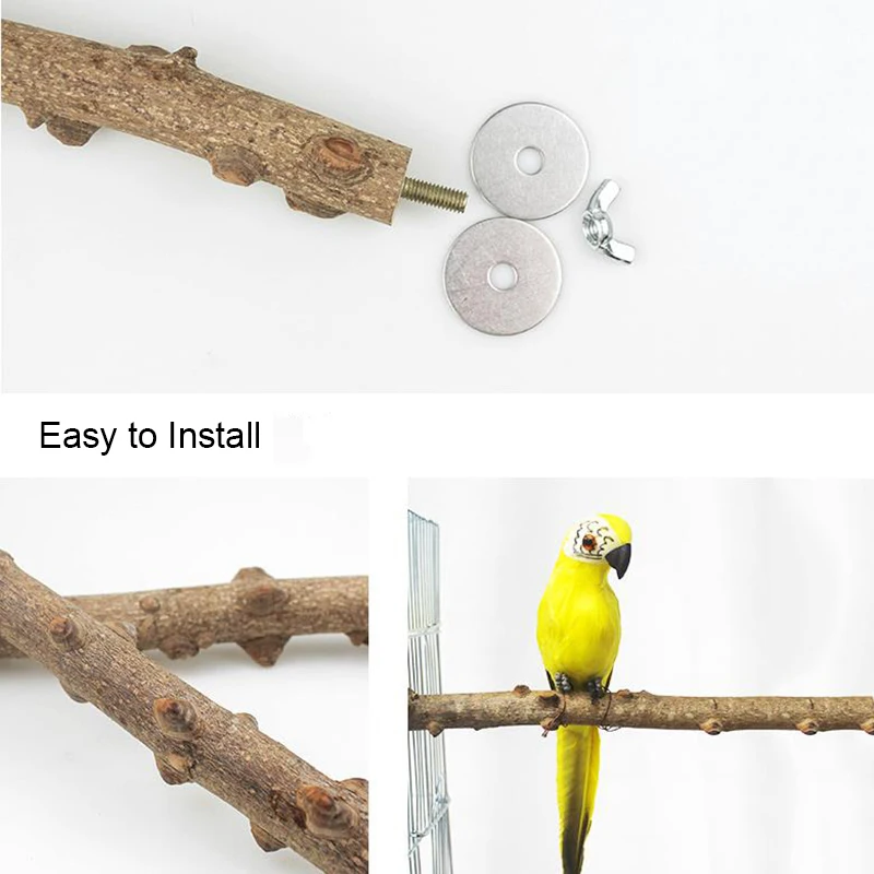 Spiky Natural Wood Pet Parrot Raw Wood Fork Tree Branch Stand Rack Squirrel Bird Hamster Branch Perches Chew Bite Toys Stick