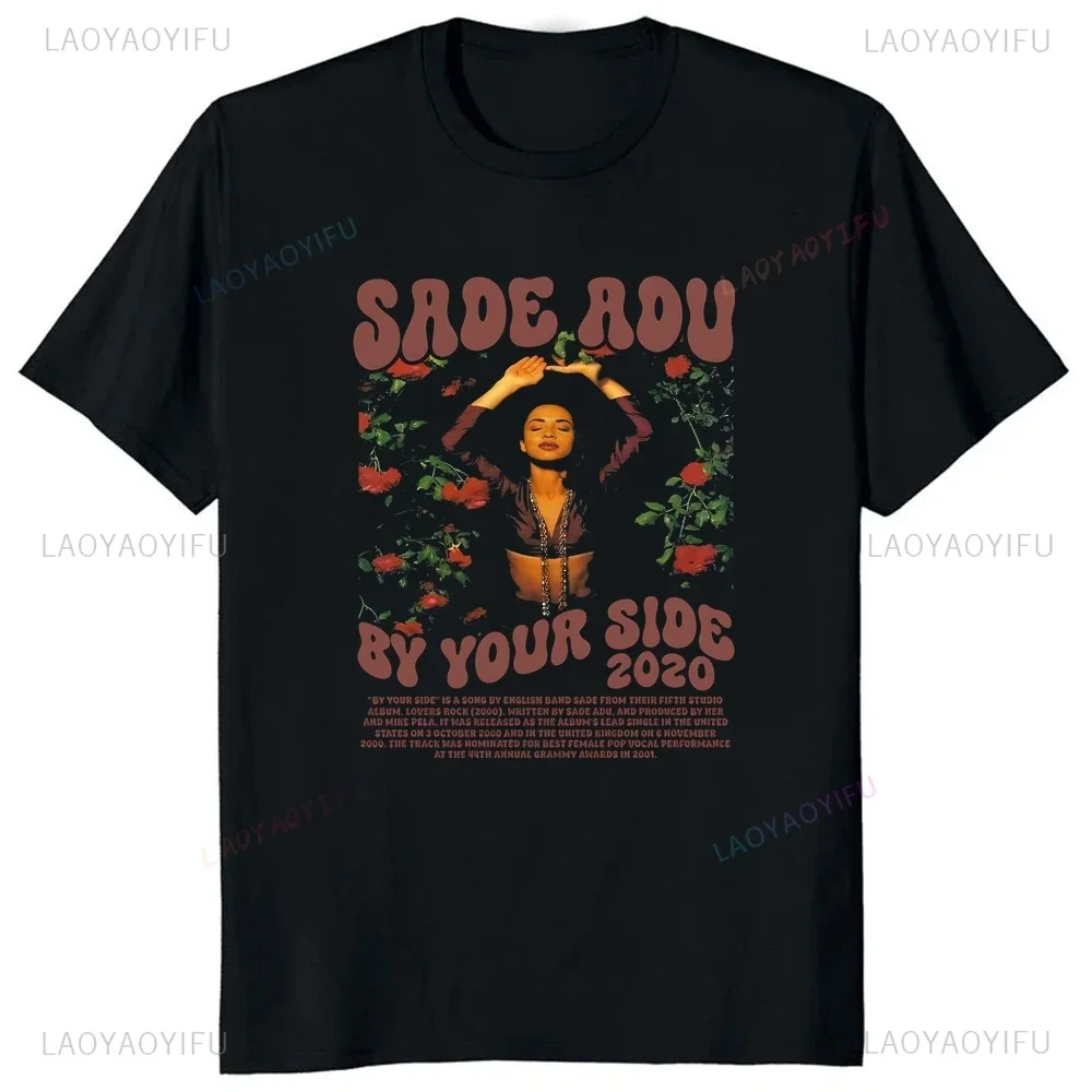 New Vintage Singer Sade Fashion Printed T-shirt Top Summer Trend Short Sleeve Unisex Shirt Pattern Large T-shirt