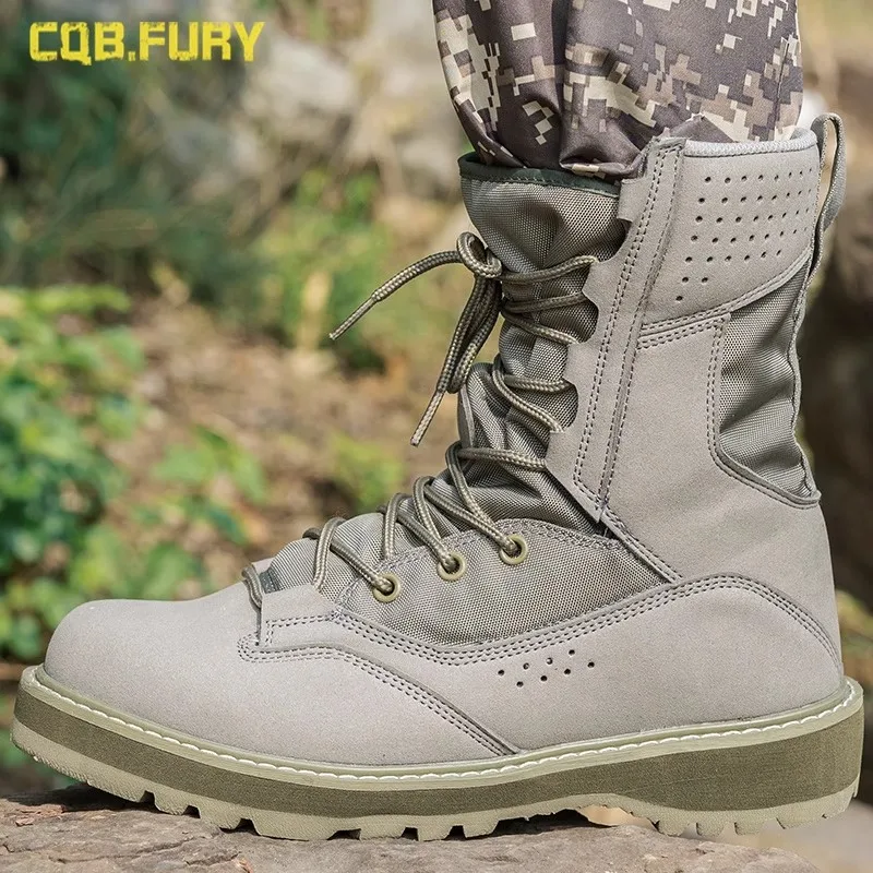 Summer breathable hiking boots men's outdoor climbing mountaineering military shoes lightweight tactical combat boots