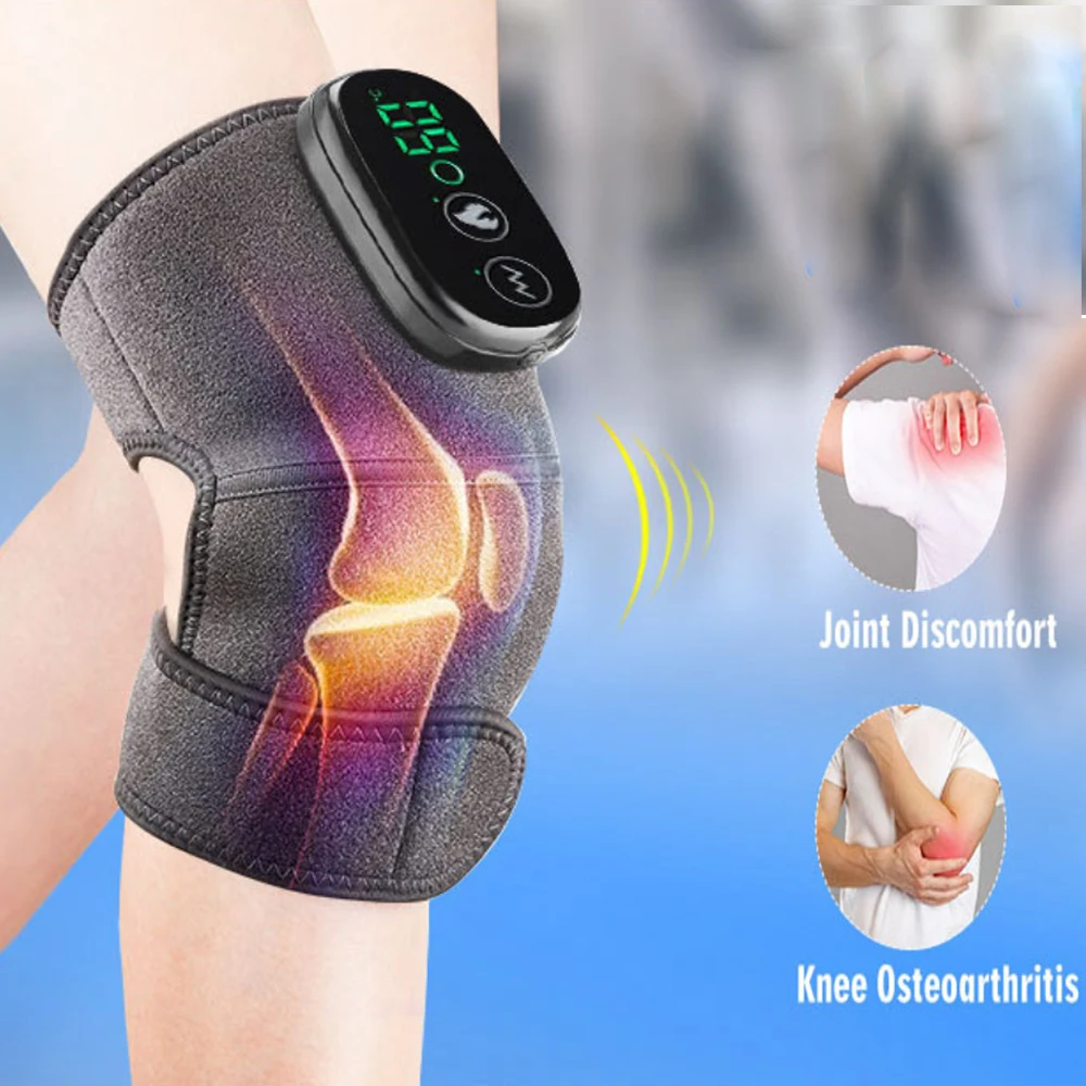 Smart Electric Knee Pad Massagers with Heat Thermal Joint Pain Relief Vibration Shoulder Elbow Knee Heating Pads Health care