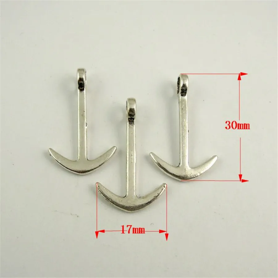 Wholesale 10pcs Best Selling Exquisite Anchor Charms Silver Color Metal Jewelry Making Accessory Necklace Bracelet Pendant