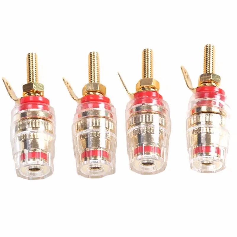 Replaces Speaker Terminal Binding Posts Pack Kit Black/Red 8pcs Accessories Set Copper+Plastic Plated for amplifier