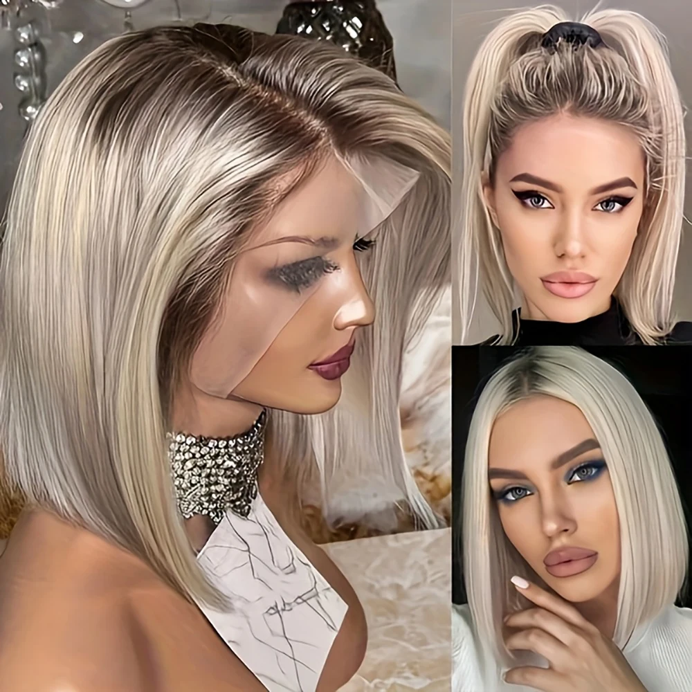 

Balayage Cool Ash Blonde Human Hair 13x4 Lace Front Wigs Preplucked Hairline Brazilian Blonde Wigs For Women Human Hair On Sale
