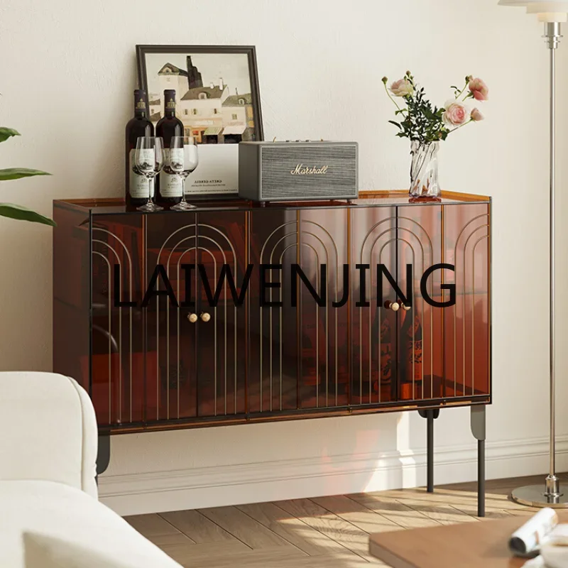 

Acrylic Light Luxury Dining Side Home Entrance Cabinet Living Room Tea and Wine Storage Locker