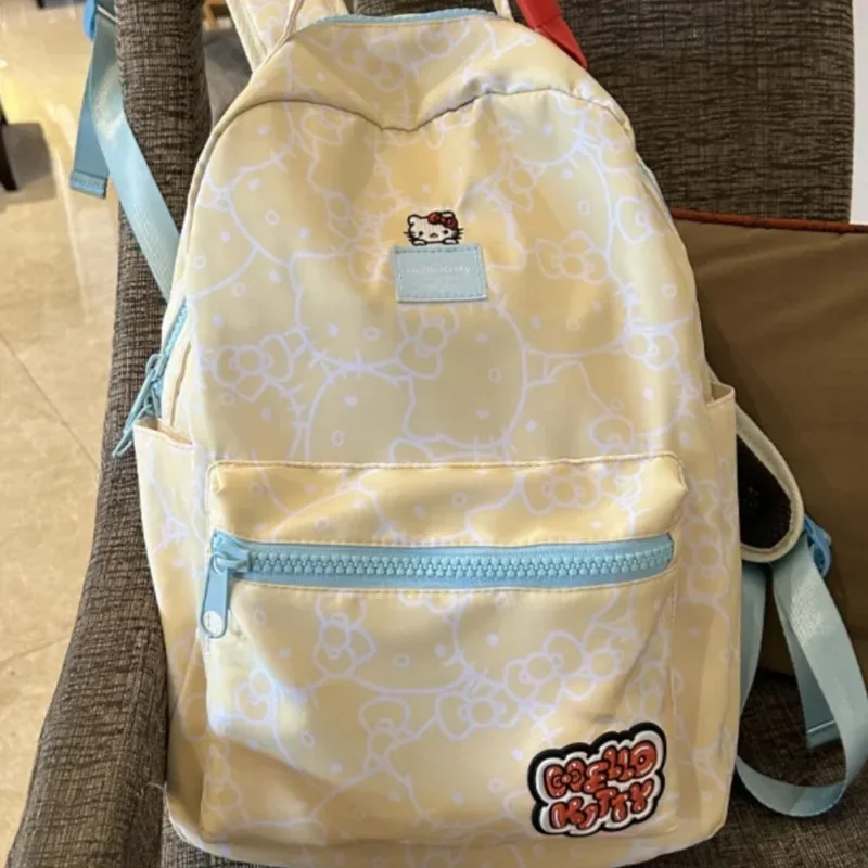 Sanrio tas sekolah Hello Kitty wanita, ransel kartun lucu Sanrio, ransel anak remaja modis kapasitas besar