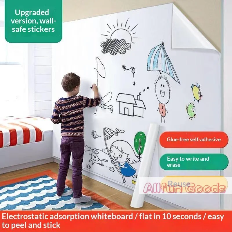 [TG835]Electrostatic Whiteboard Sticker Removable Reusable Erasable PP For Teaching Graffiti Drawing Household Use