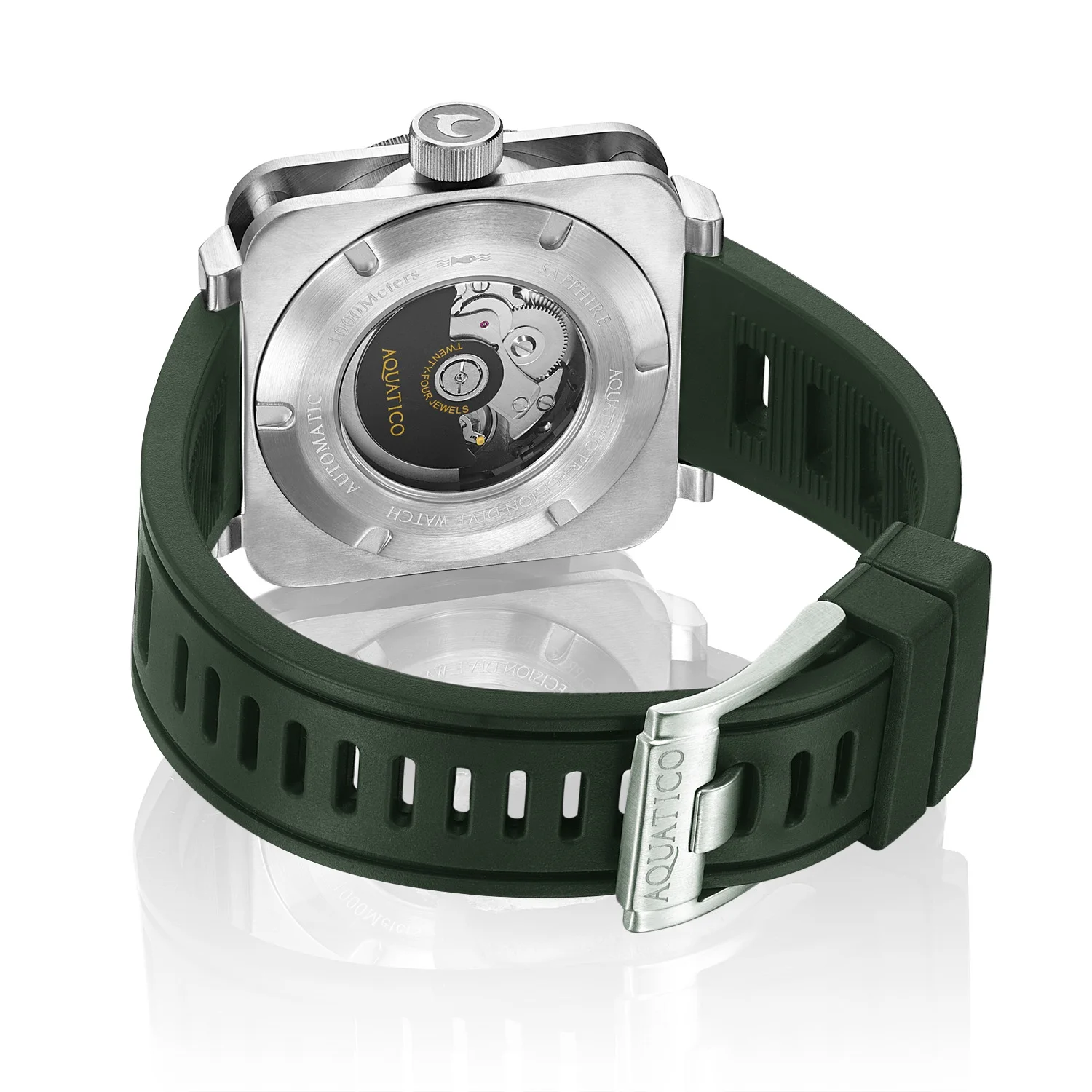 Aquatico Steel Man Green Dial Ceramic Bezel Watch (SWISS Sellita sw200-1)