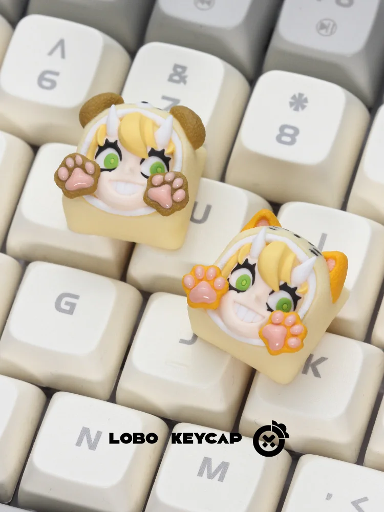 Cute Lilith Keycaps Customized Cartoon Cat Dog Keycap Personalized Resin Point Key Cap Artisan Key caps for Gaming Keyboard Gift