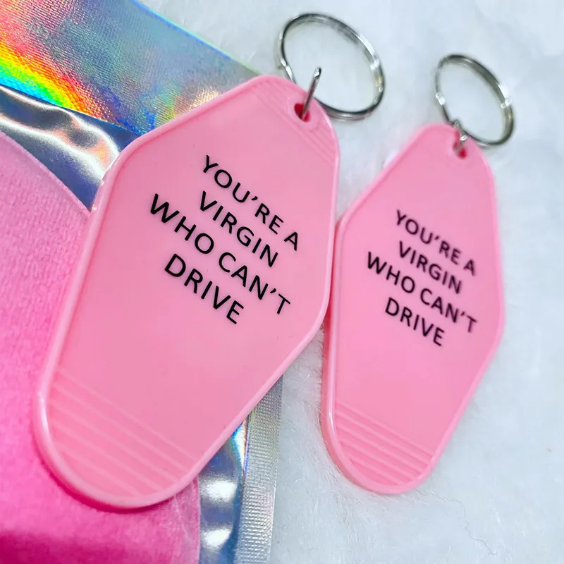 Clueless You Are a Virgin Who Can't Drive Keytag Key Chain Key Ring Keychain Keyring Key Tag Pendant Jewelry Accessories