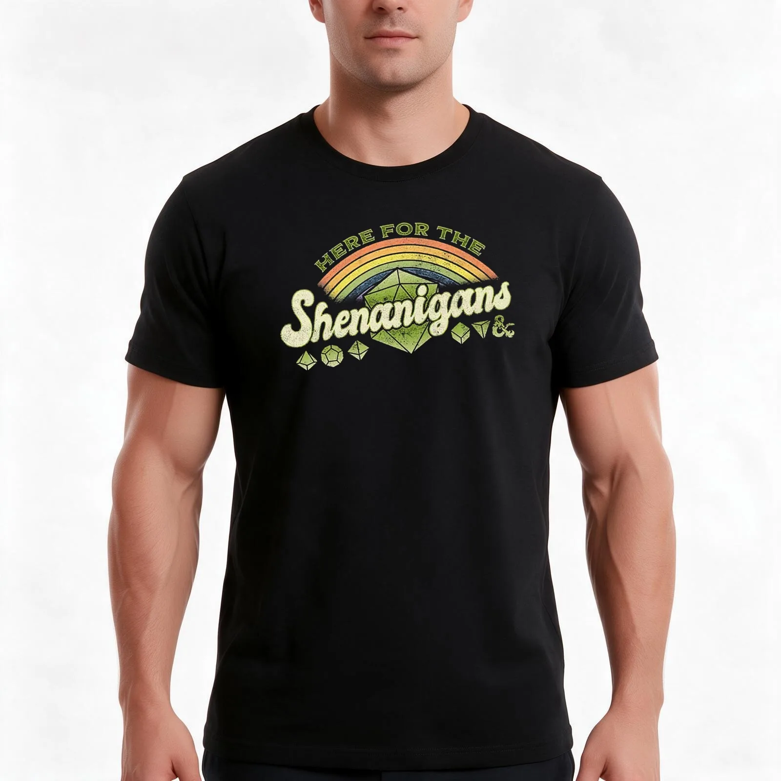 Here For The Shenanigans T-Shirt, Summer Casual Cotton Tee, Oversized Streetwear Tops, Vintage Graphic Print, Unisex Men Women