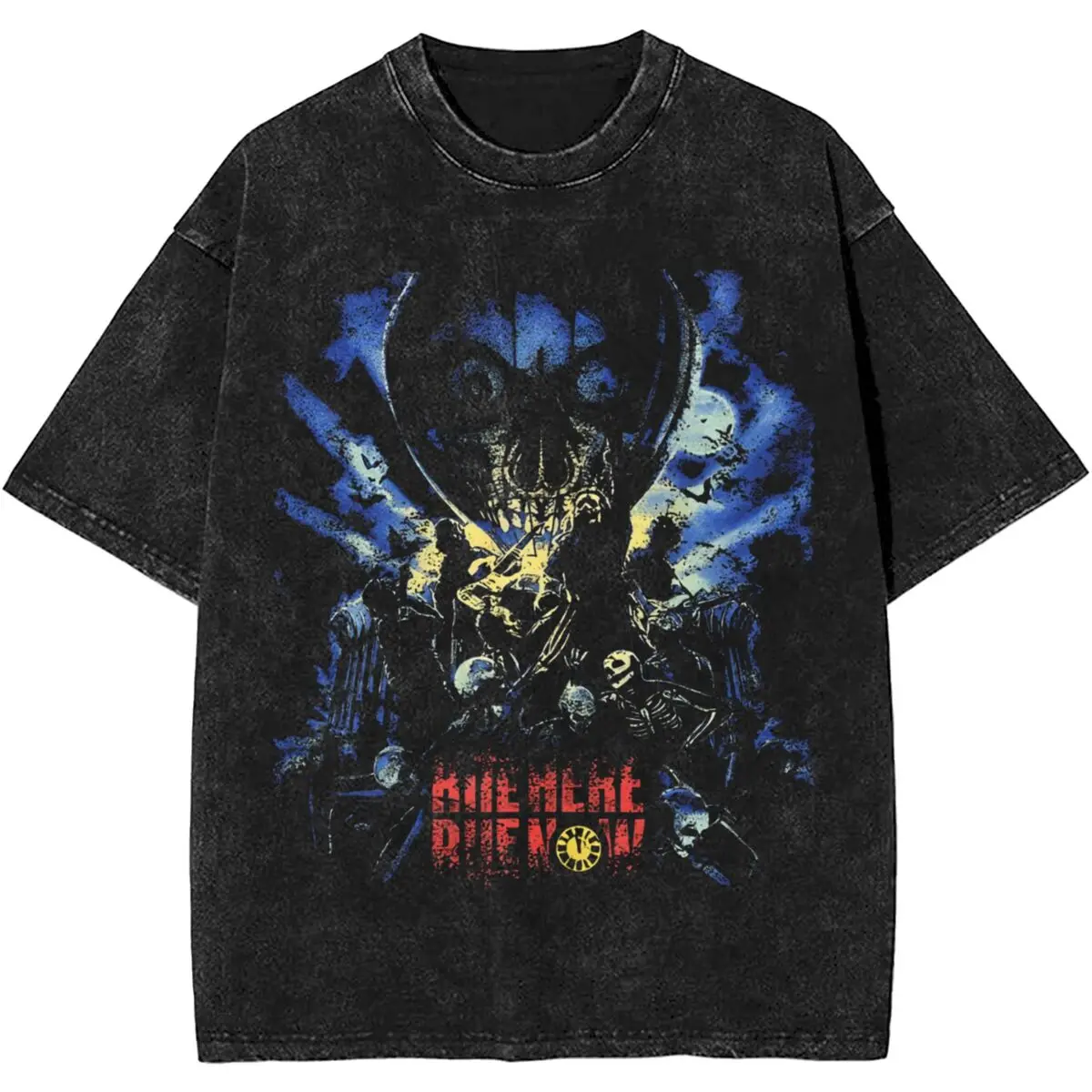 Ovresize Rite Here Rite Now Ghost Band Movie Accessories Shirt Washed Style Men Women T-Shirt Vintage Top Tee Shirt Streetwear