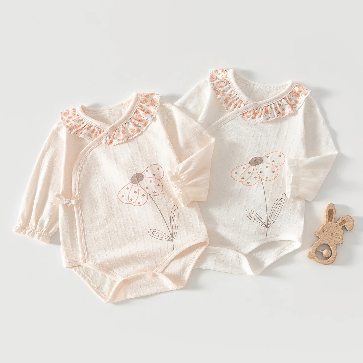 

Baby Rompers Spring and Summer Baby Girl Triangle Rompers Newborn Long-Sleeved Jumpsuit Boneless Romper One-Piece