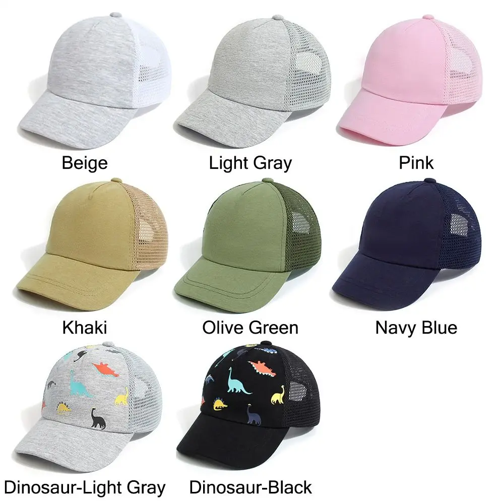 Dinosaur Impresso Toddler Baseball Hat, Kids Sun Hat, Idade ajustável 0-5Y Secagem Rápida, Meninos e meninas